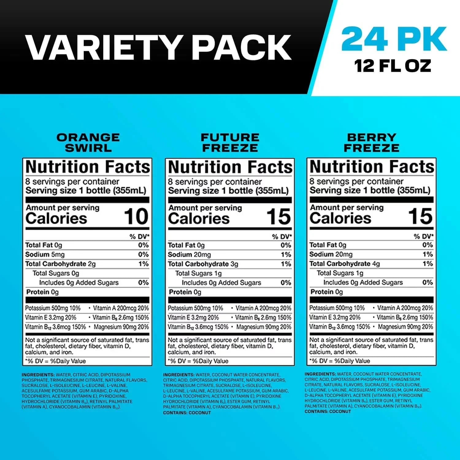 Prime Hydration Drink Variety Pack 355ml (24pc)