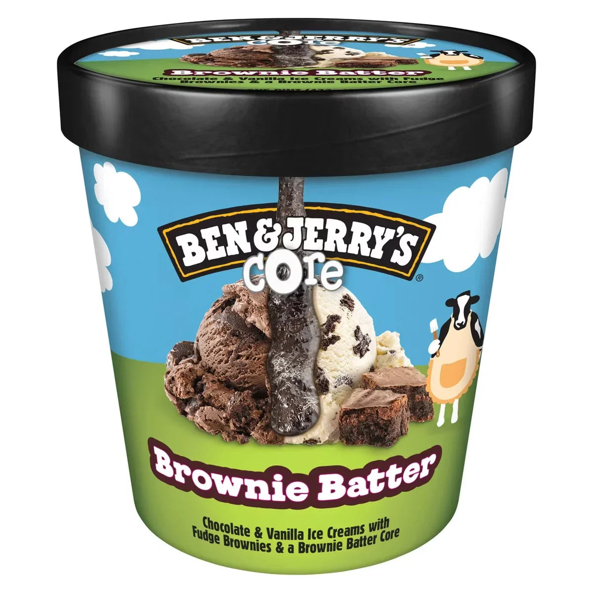 Ben & Jerry's Brownie Batter Core Chocolate & Vanilla Ice Cream - 16oz