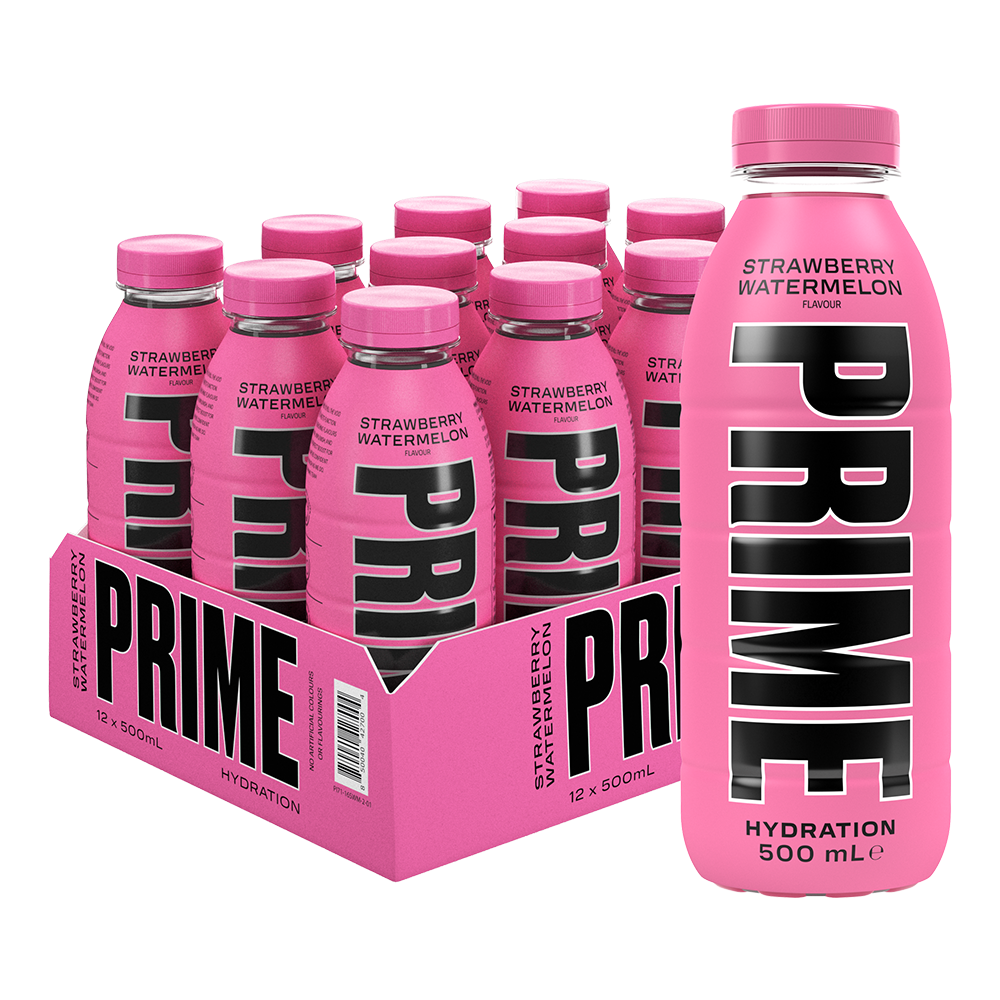 Prime Hydration Drink Strawberry & Watermelon Flavour 500ml (Pack of 12)