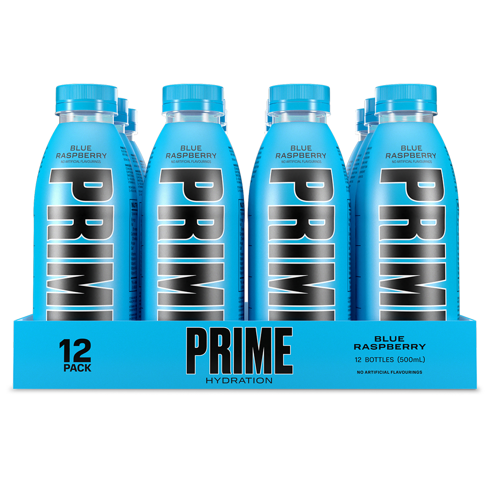 Prime Blue Raspberry Hydration Drink 500ml (Pack of 12)