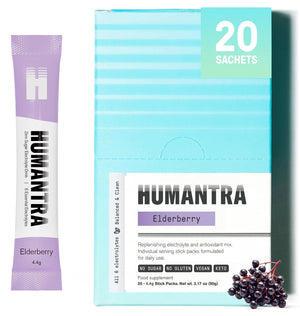 Humantra Elderberry Electrolyte Hydration Pack – Zero Sugar, 20 Servings, 90g