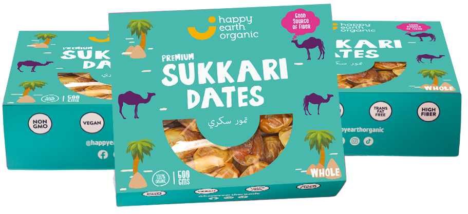 Happy Earth Organic Sukkari Dates 500g