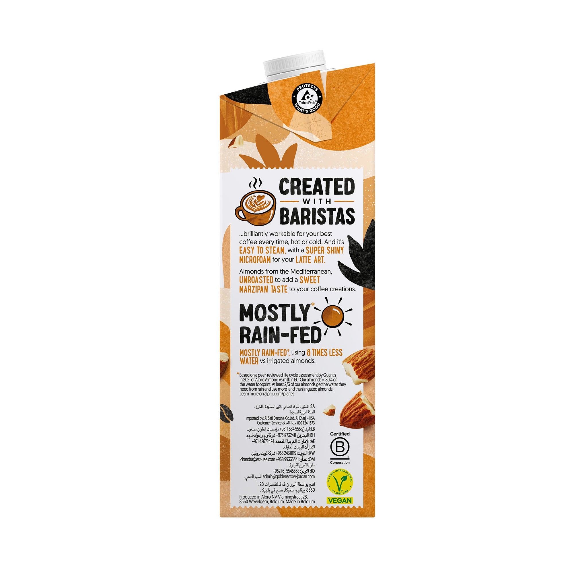 Alpro Barista Almond Drink, (Dual Pack 1Lx 2), Totally Plant Based And Vegan, Naturally Free From Lactose, Fabulously Foamable Addition To Your Coffee