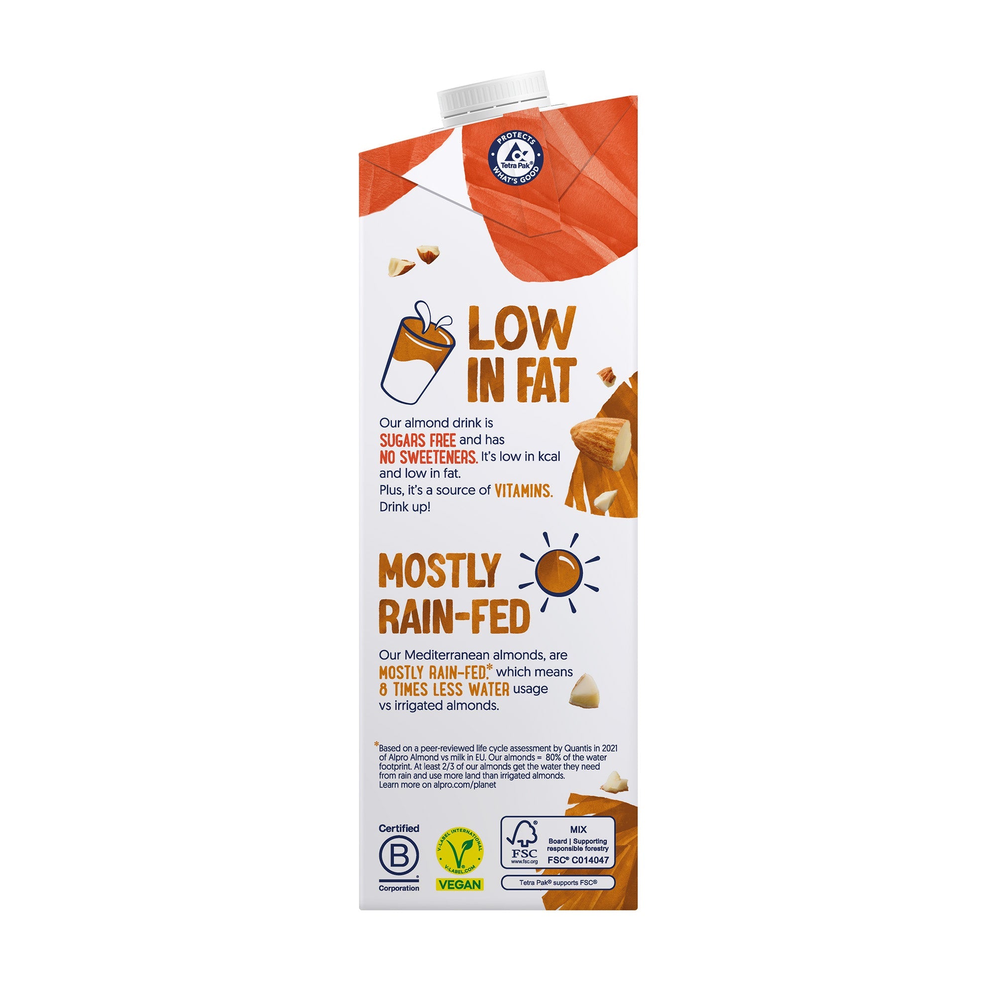 Alpro Almond Unsweetened Drink 1L, (Pack of 4) 100% Plant Based And Dairy Free, Suitable For Vegans, Naturally Free From Lactose, Rich In Nutrients