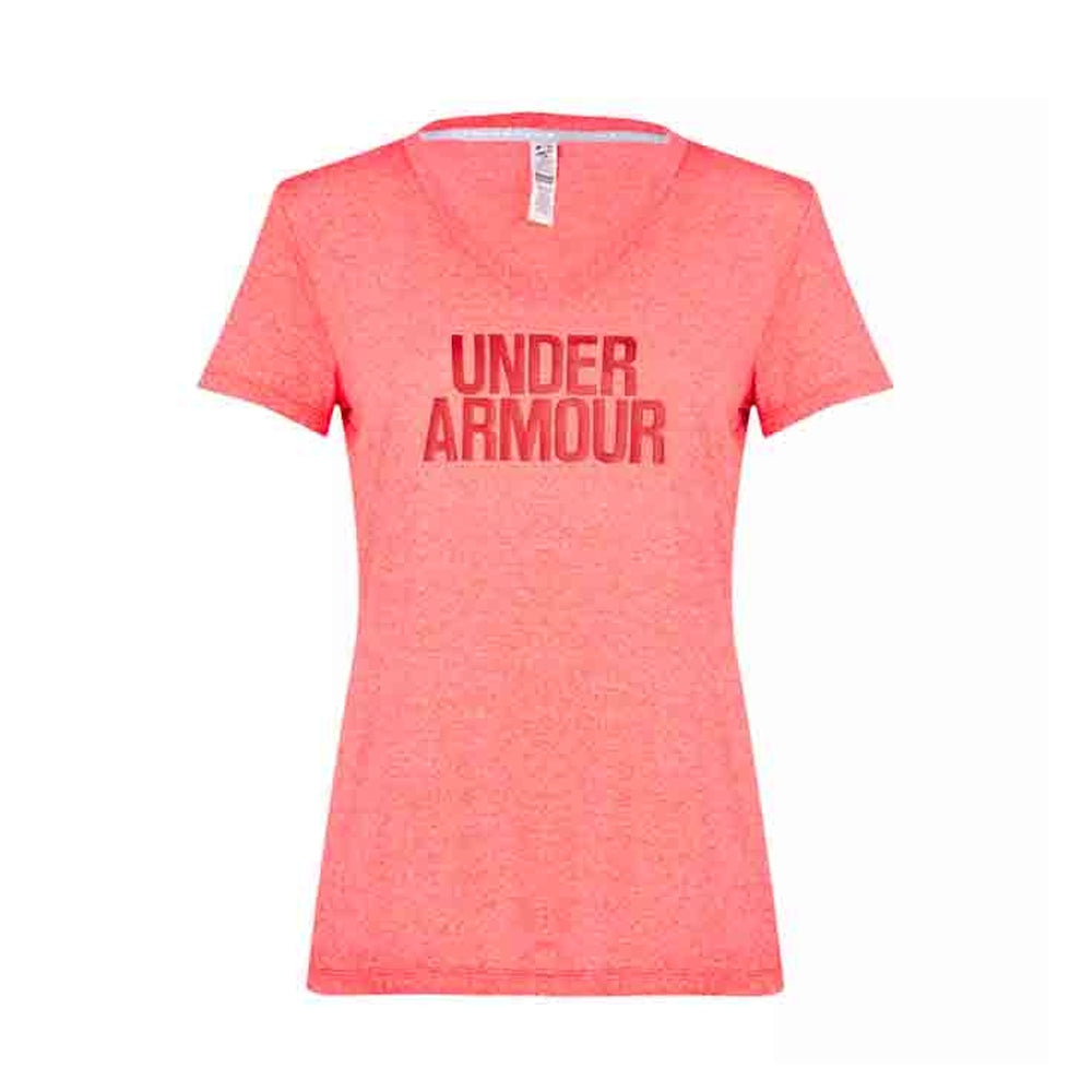 Under Armour - تيشيرت رياضي Threadborne Train Wordmark بقصة V-Neck - نقشة ملتفة