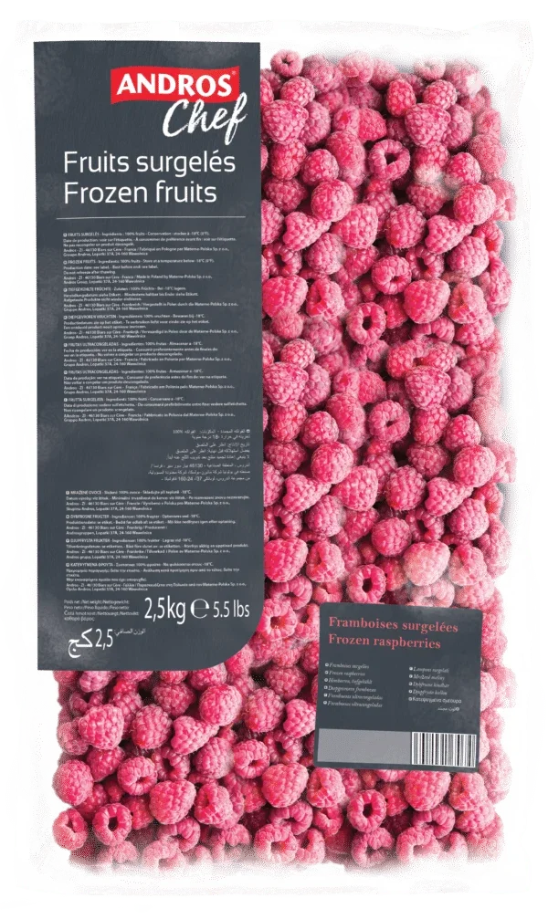 Andros Chef Frozen Raspberries - 2.5Kg