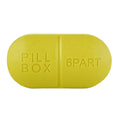 Sporter - Oval Pill Box - 6 Parts - Yellow