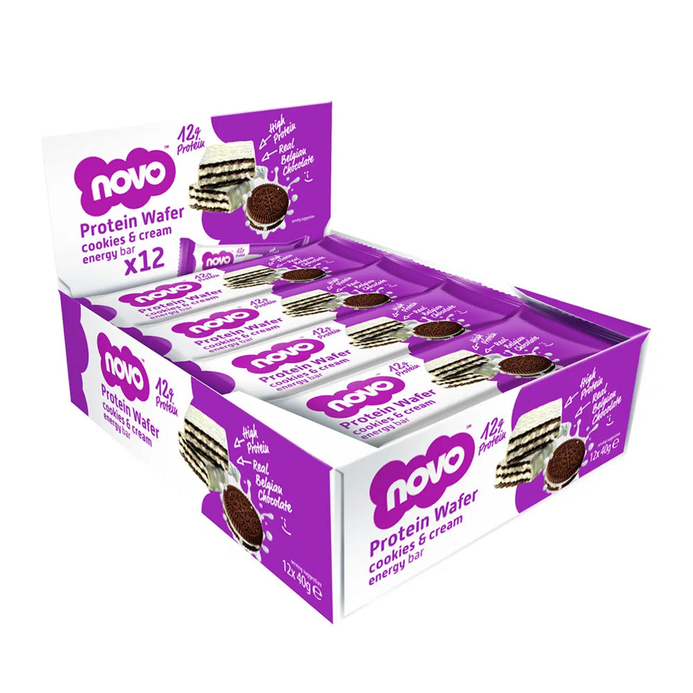 NOVO Nutrition Protein Wafer High Protein Snack Box of 12