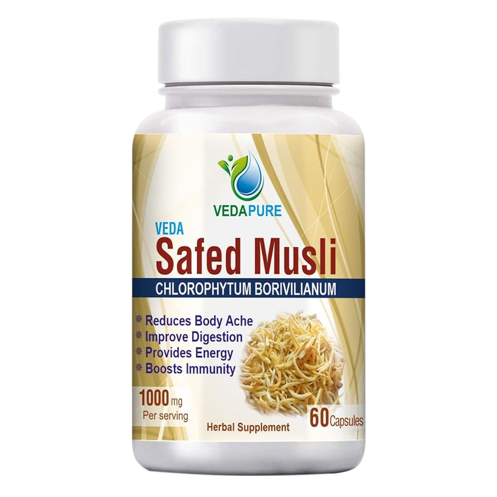 Vedapure Naturals Safed Musli Mens Vitality & Stamina Support 60 Capsules
