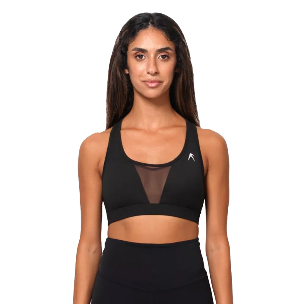 Wizard Athleisure - حمالة صدر نسائية شفافة مزدوجة الشبكة