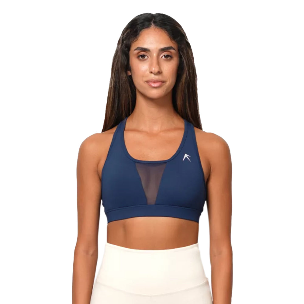 Wizard Athleisure - حمالة صدر نسائية شفافة مزدوجة الشبكة