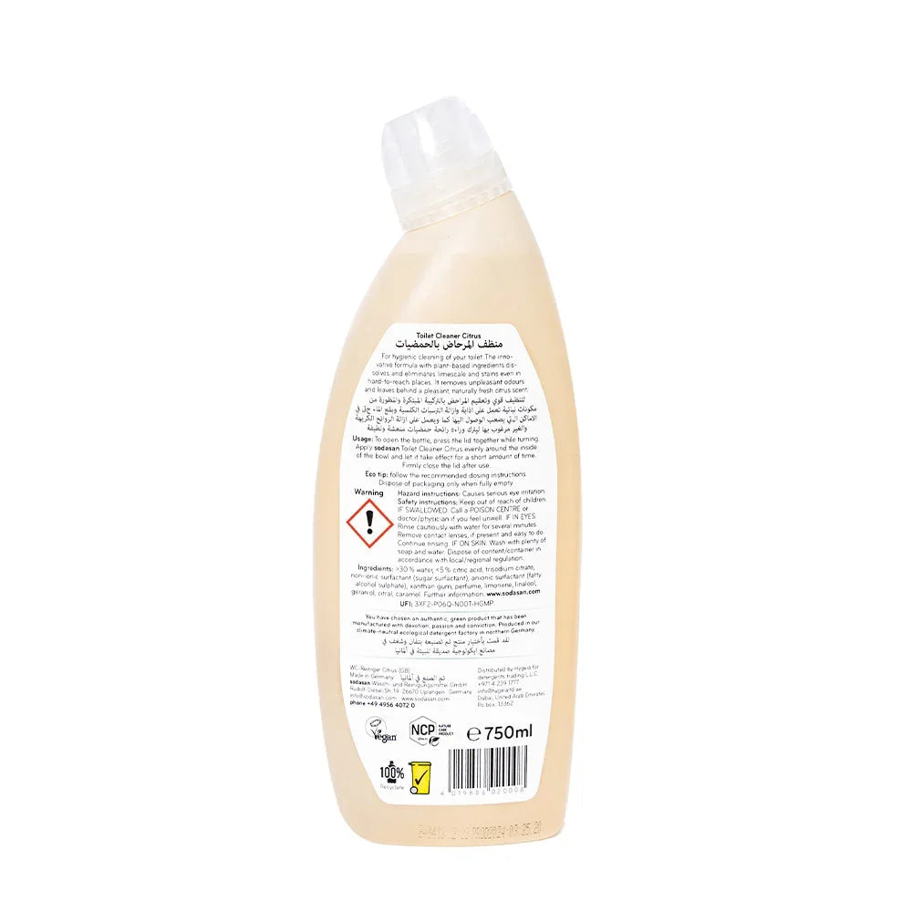 Sodasan 100% Natural Citrus Toilet Cleaner 750ml