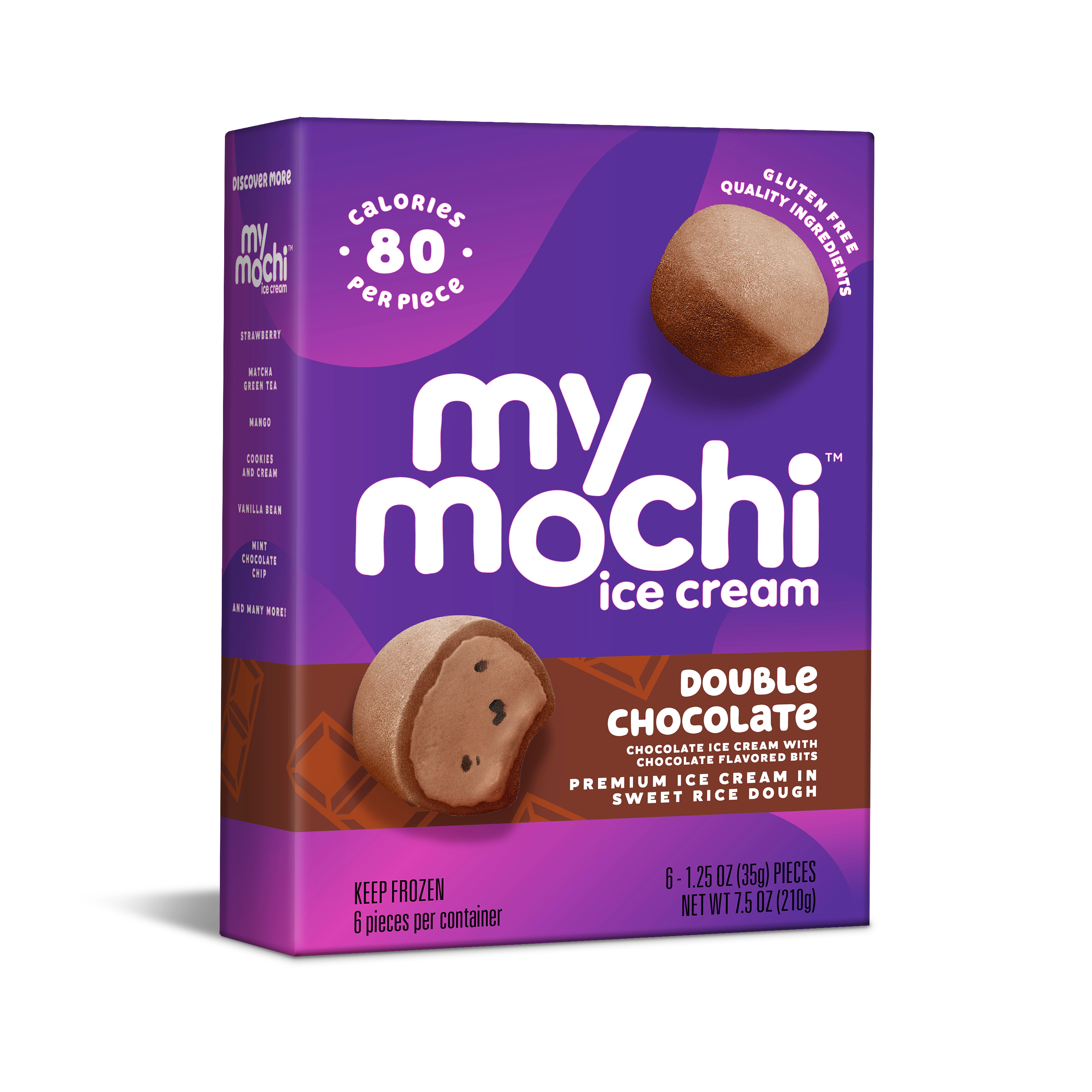 My/Mochi Ice Cream Double Chocolate. 6pc, 210g (Frozen)