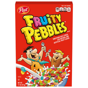 Post Fruity Pebbles Sweetened Rice Breakfast Cereal Gluten Free