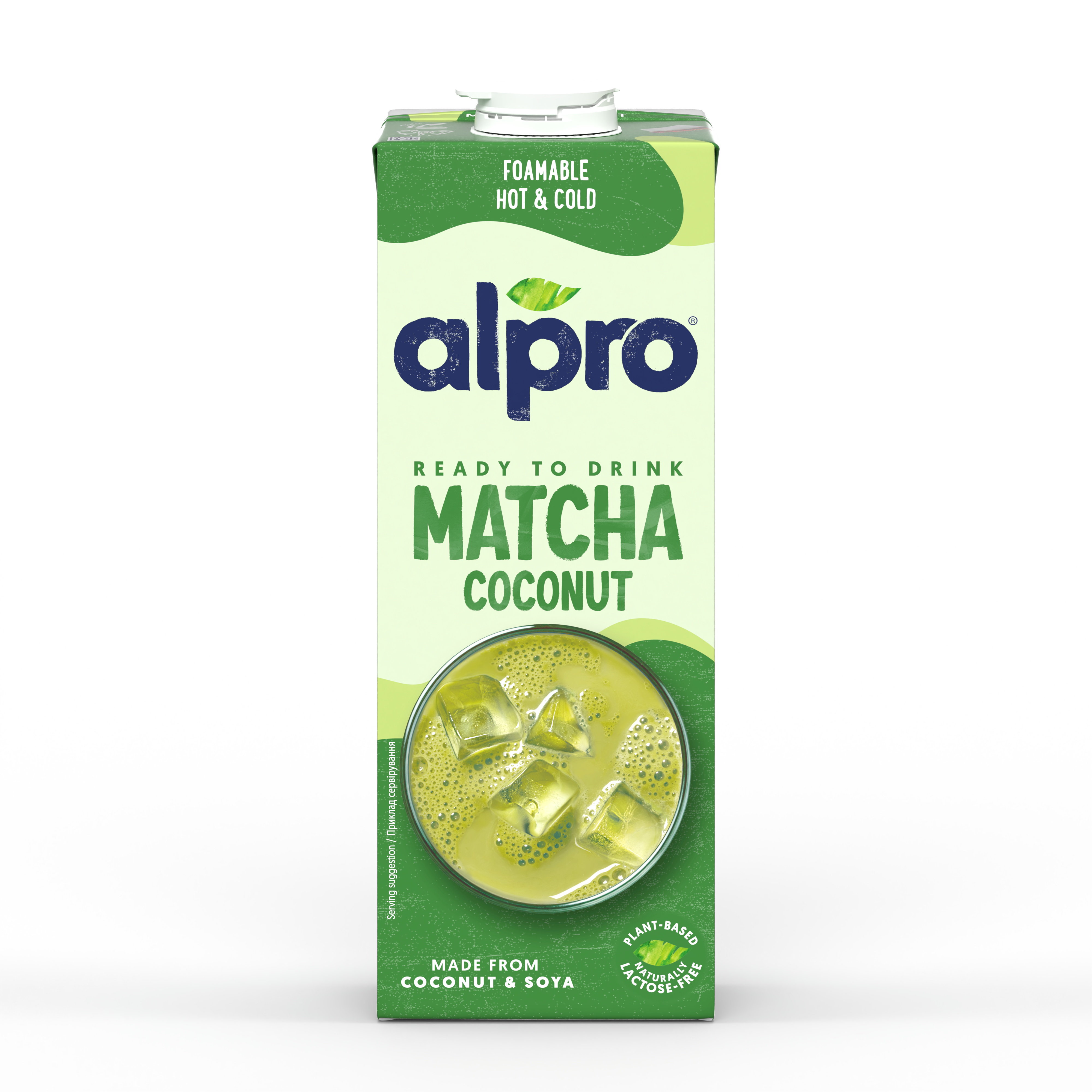 Alpro Matcha Coconut 1L, 100% plant-based matcha beverage with coconut, Rich in Nutrients.