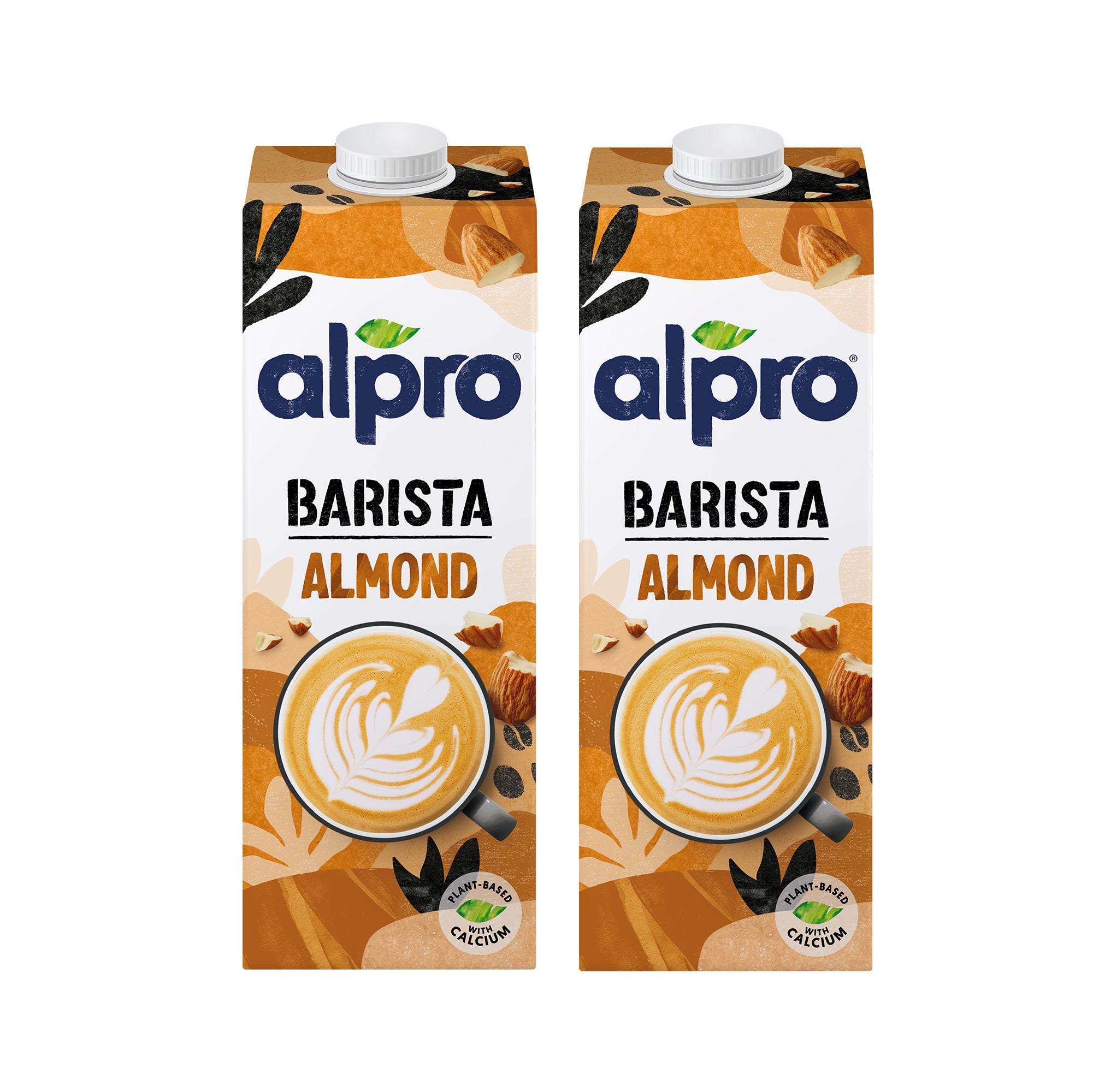 Alpro Barista Almond Drink, (Dual Pack 1Lx 2), Totally Plant Based And Vegan, Naturally Free From Lactose, Fabulously Foamable Addition To Your Coffee