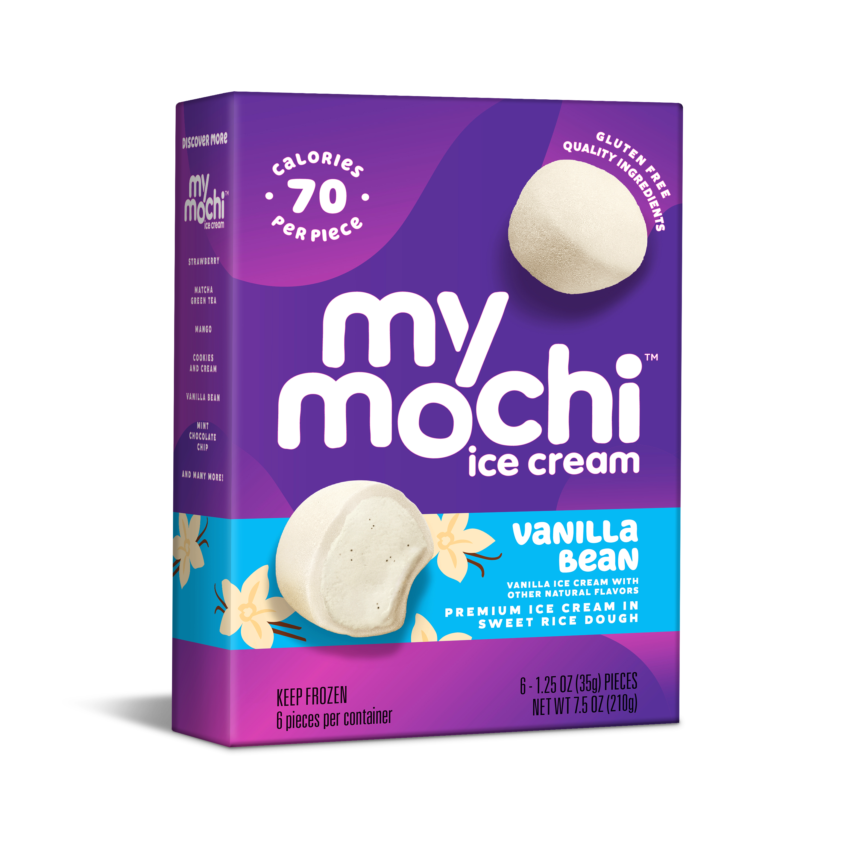 My/Mochi Ice Cream Vanilla Bean. 6pc, 210g (Frozen)