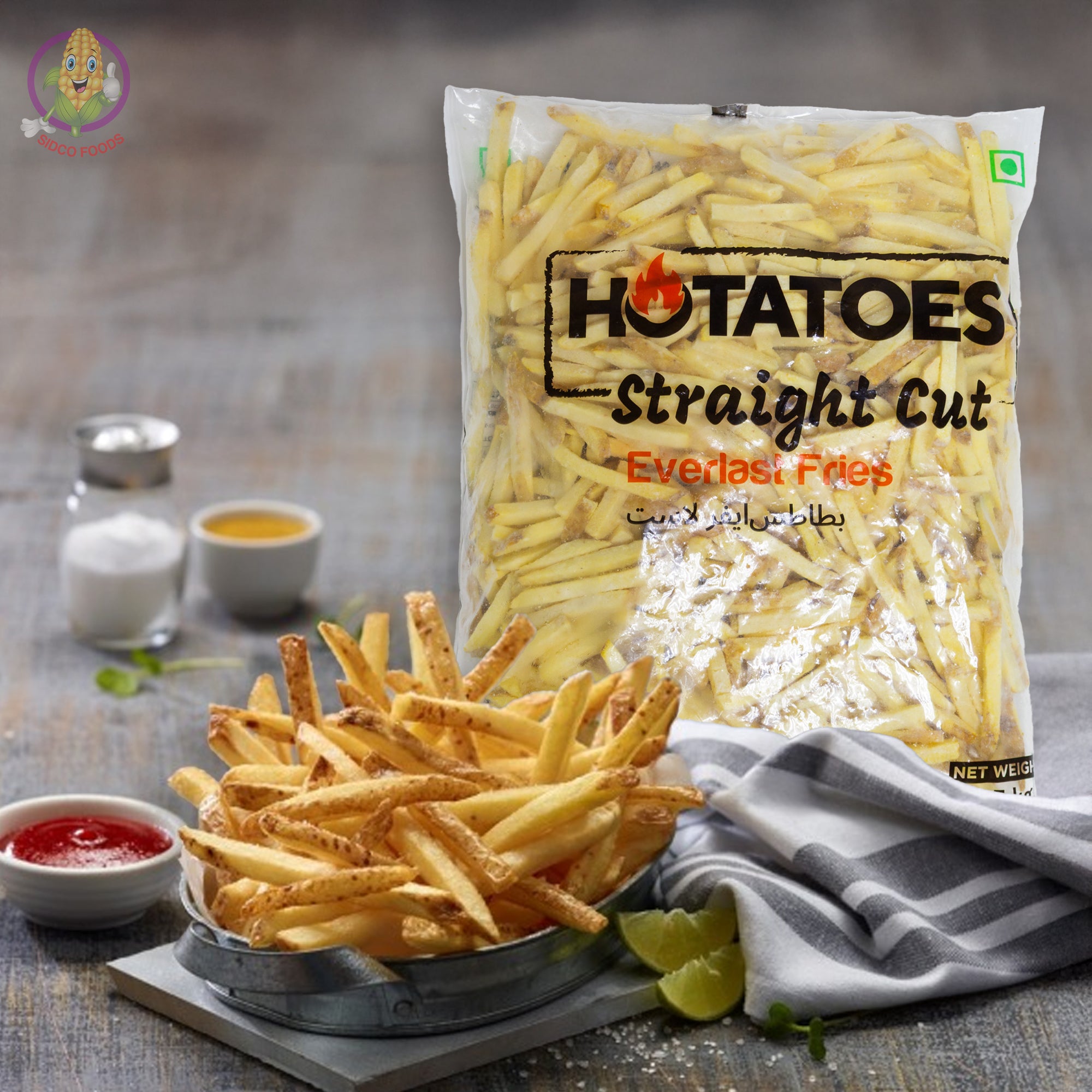 French fries 9x9mm skin-on (coated)