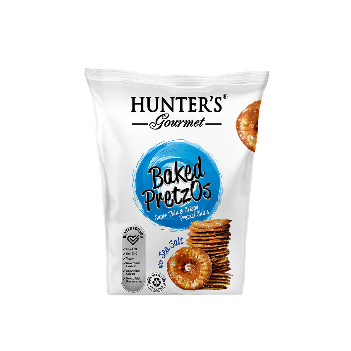 Hunter's Gourmet baked pretzos with sea salt 80g