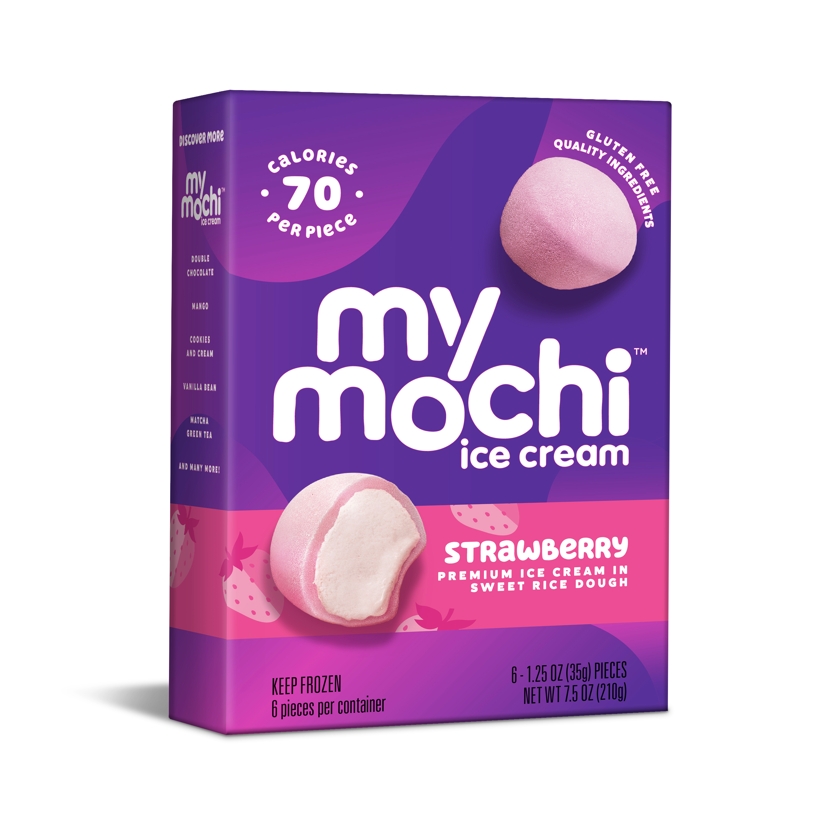 My/Mochi Ice Cream Strawberry. 6pc, 210g (Frozen)