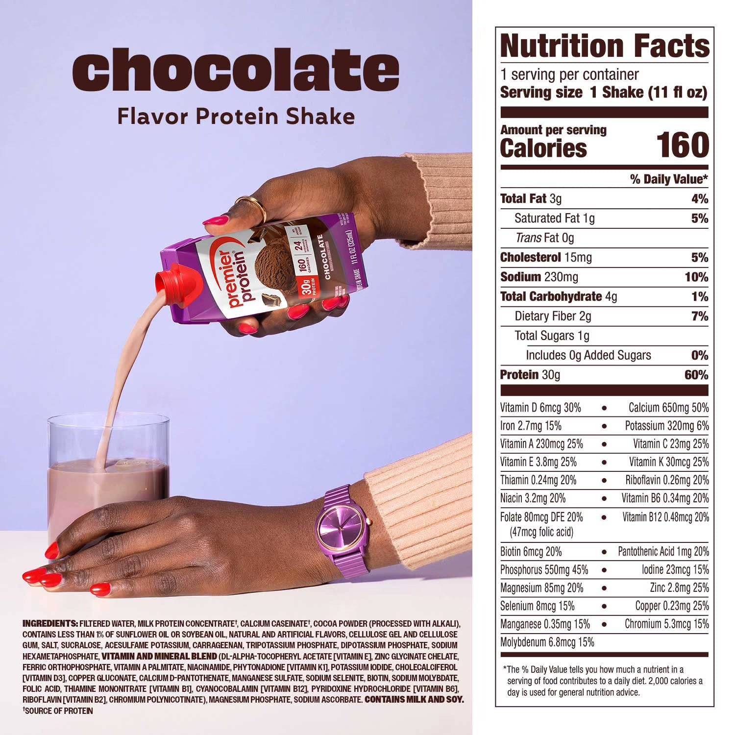 Premier Protein 30g High Protein Shake, Chocolate 325ml