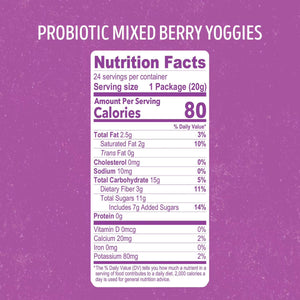 Nature's Garden Probiotic Mixed Berry Yoggies 480g, 24 pk.