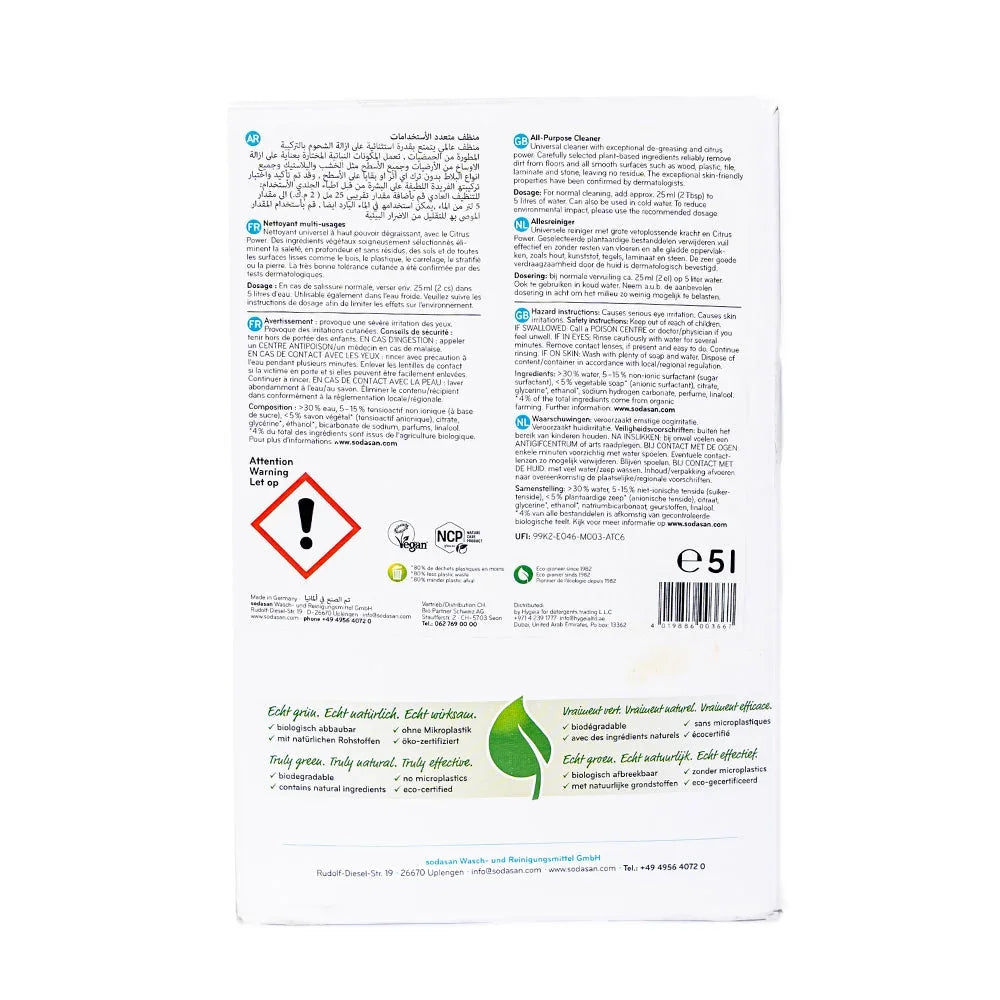 Sodasan 100% Natural All Purpose Cleaner 5L
