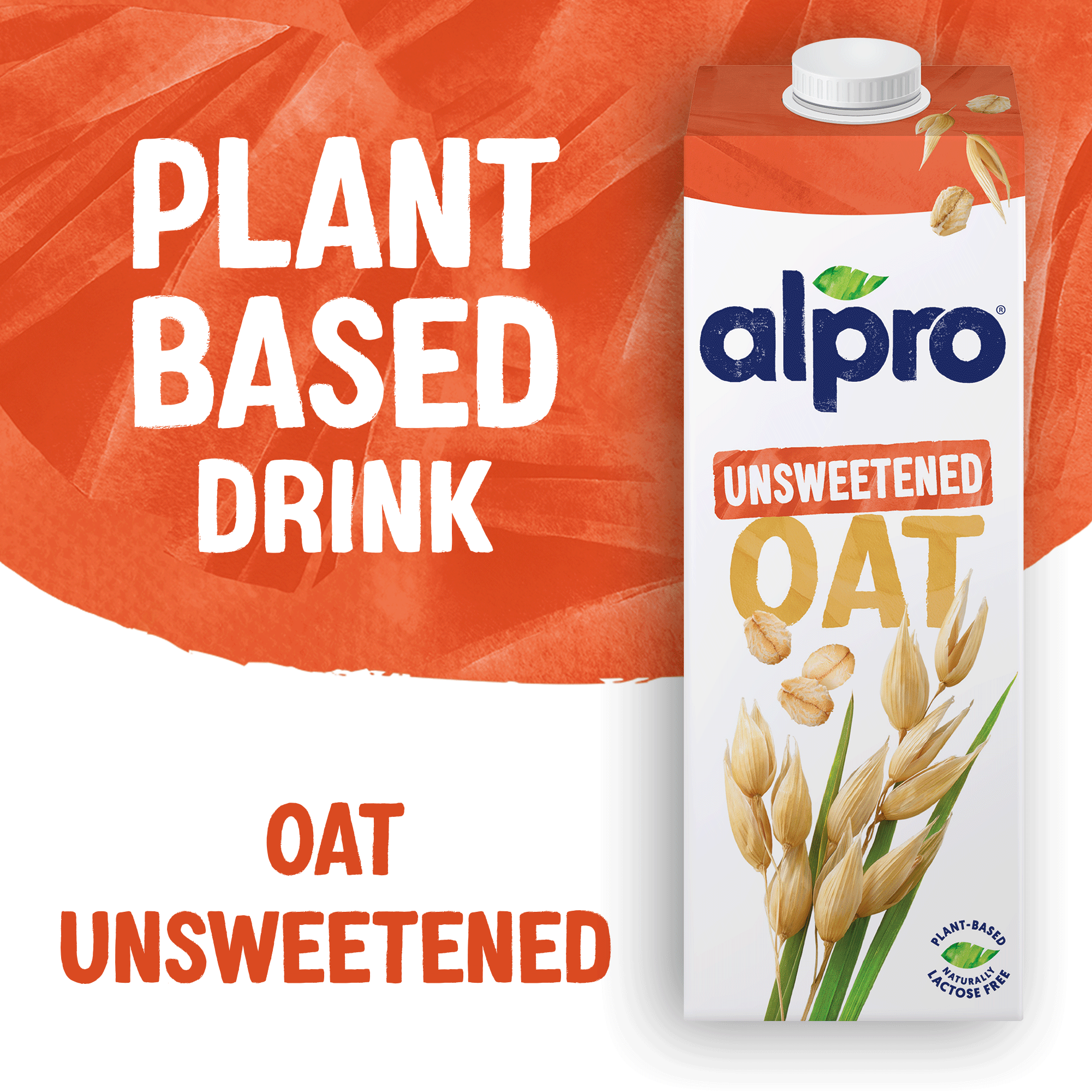 Alpro Oat Unsweetened Drink 1L, 100% Plant Based And Dairy Free, Suitable For Vegans, Naturally Free From Lactose, Rich In Nutrients