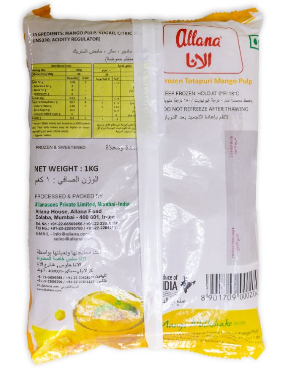 Mango pulp totapori