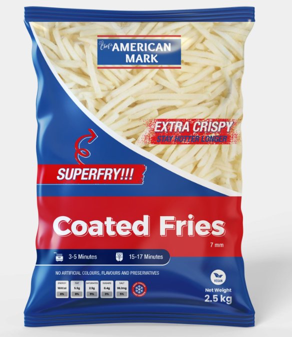 French fries 6x6mm (coated)