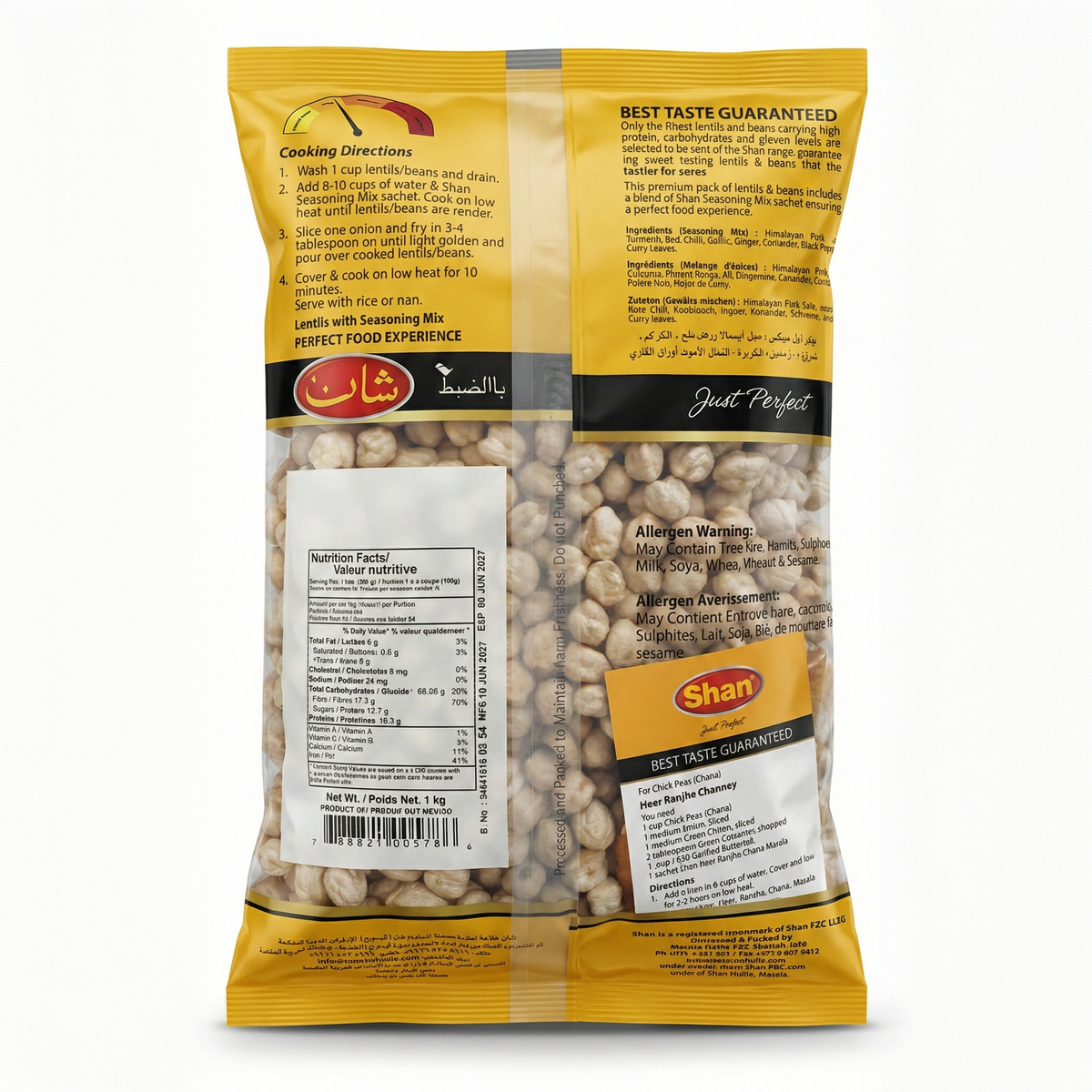 Shan Chickpeas White 1 kg(Twin Pack)