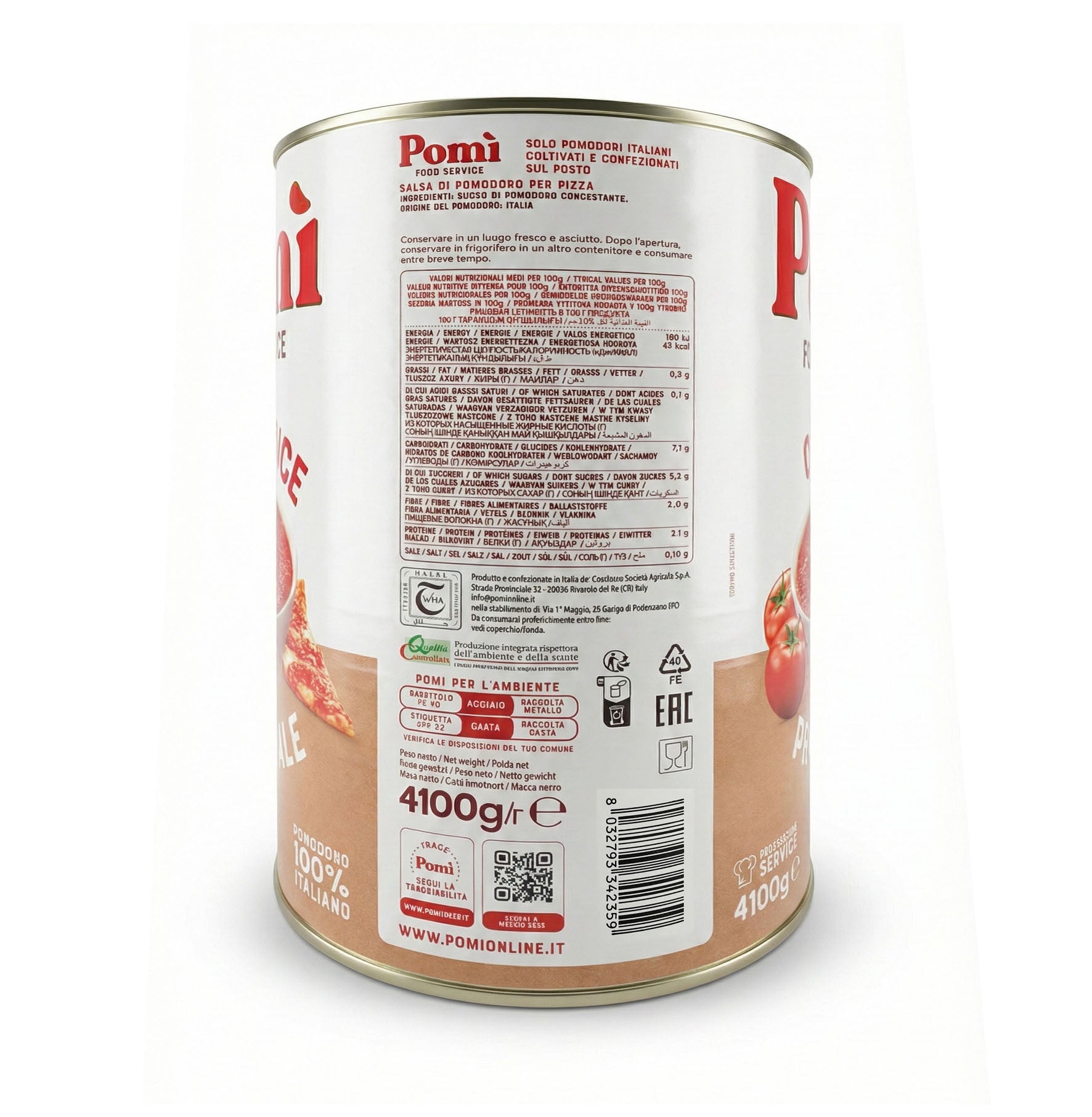 Pomi Pizza Sauce Natural 4.1kg