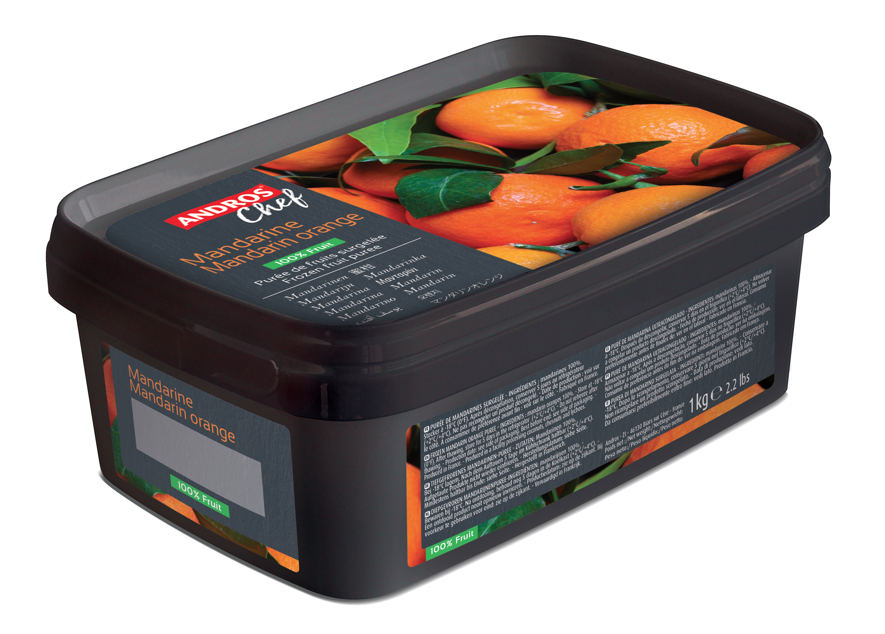 Andros Chef Frozen Mandarin Orange Puree 1kg Tub