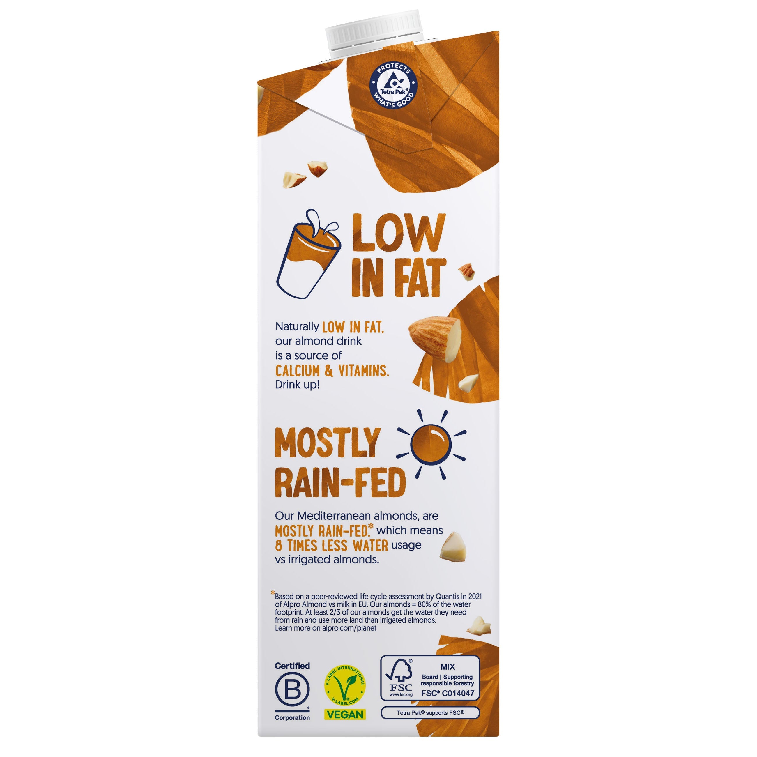 Alpro Roasted Almond Drink, Pack Of 8 x 1L, 100% Plant Based And Dairy Free, Suitable For Vegans, Naturally Free From Lactose, Rich In Nutrients