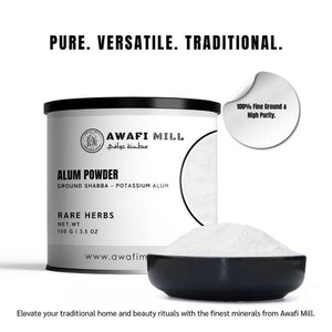 AWAFI MILL Alum Powder 100g | Phitkari | Shabb | Mineral Crystal Powder