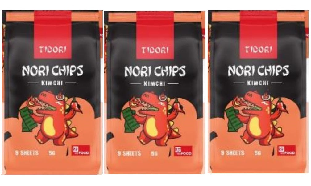 Tidori Nori Chips Kimchi Flavour 5g (Pack of 3)