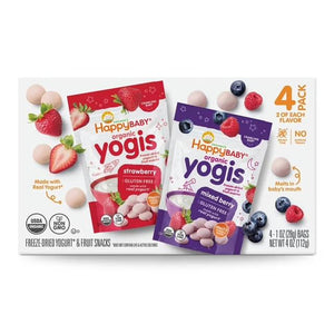 HappyBABY Organics Yogis Melts Variety Pack - 112g (Pack of 4)