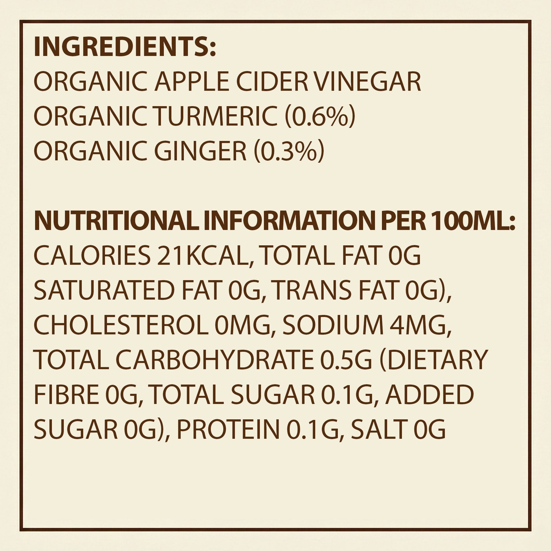 Earth's Finest Organic Apple Cider Vinegar with Ginger & Turmeric 500ml