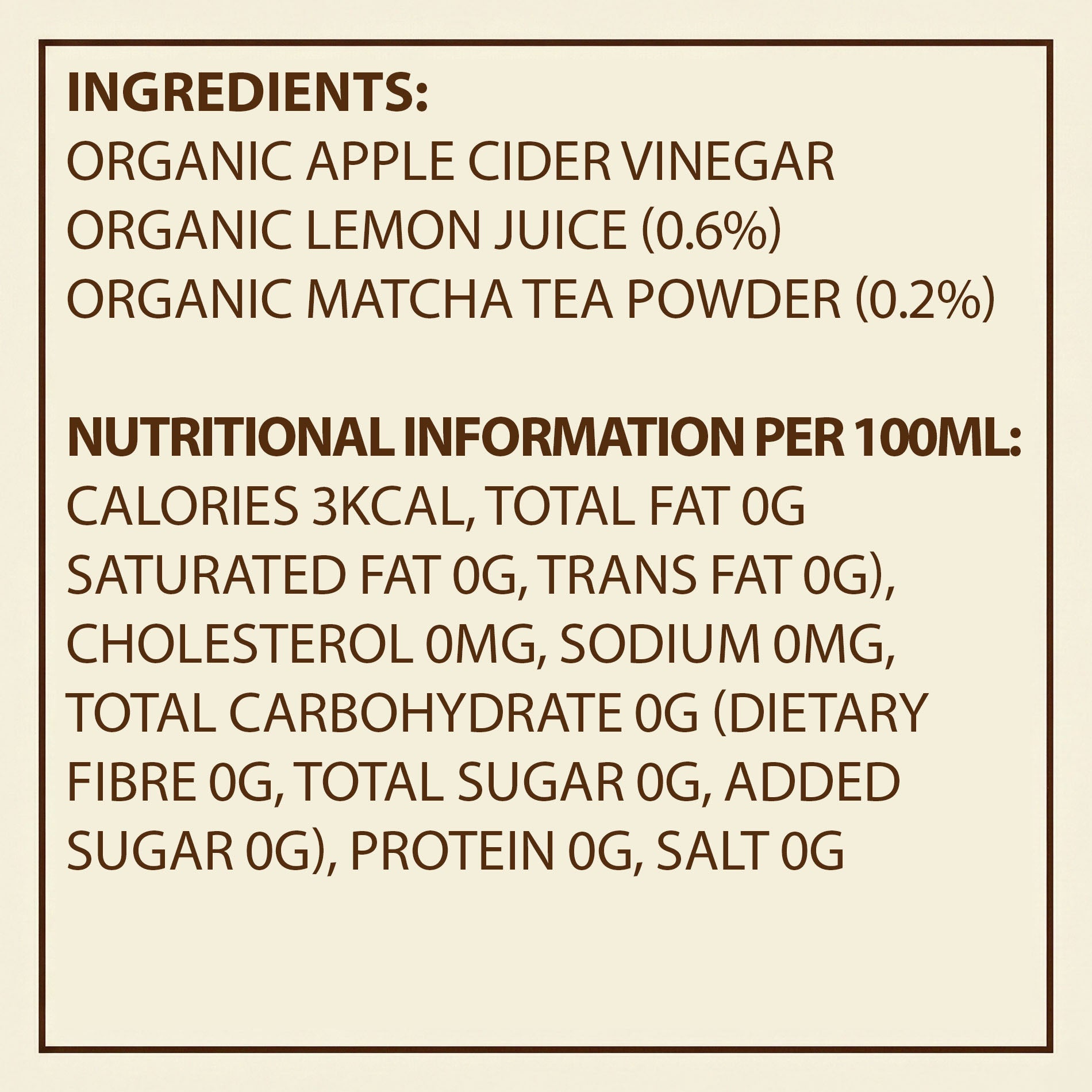 Earth's Finest Organic Apple Cider Vinegar with Matcha & Lemon 500ml