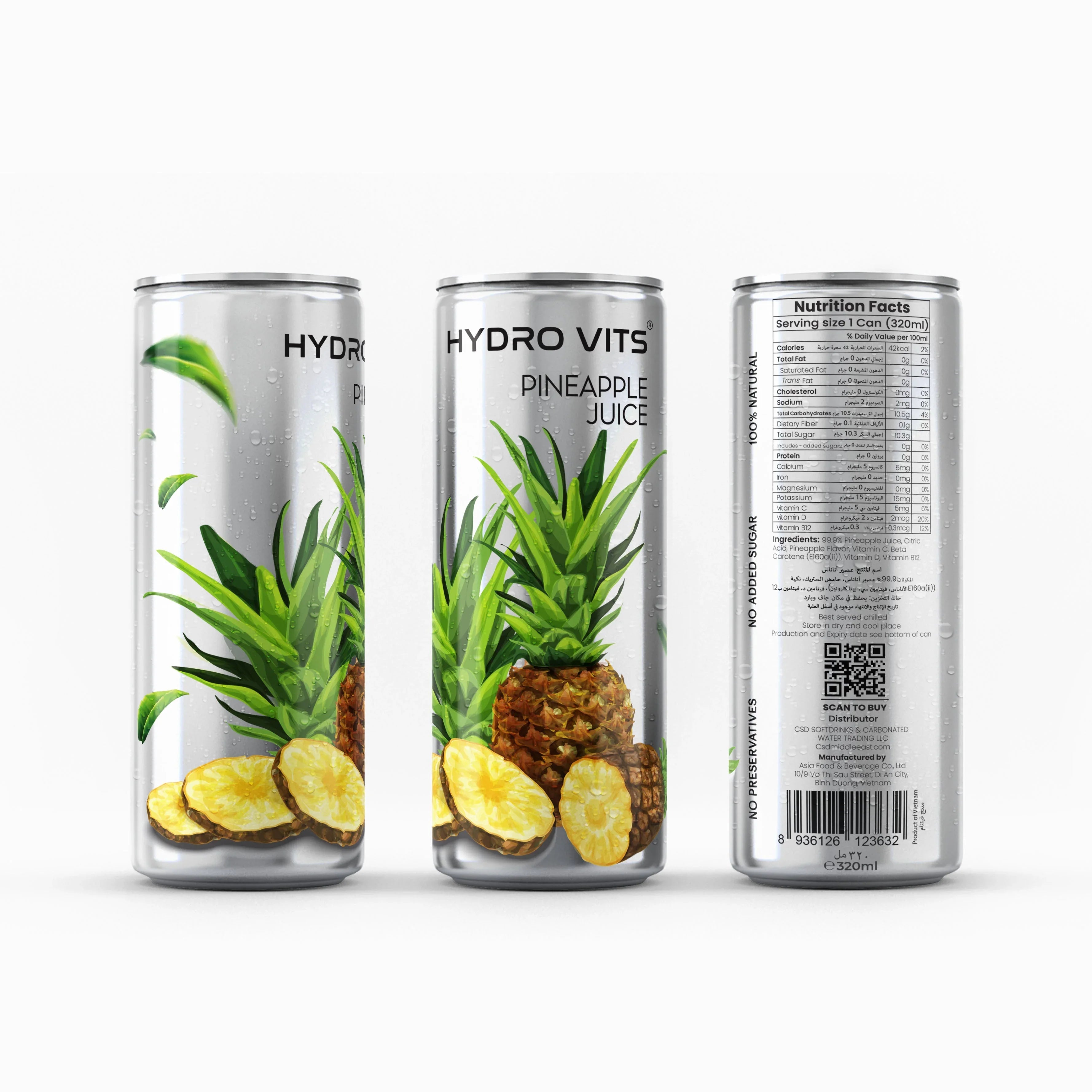 Hydro Vits Pineapple Juice 320 ml