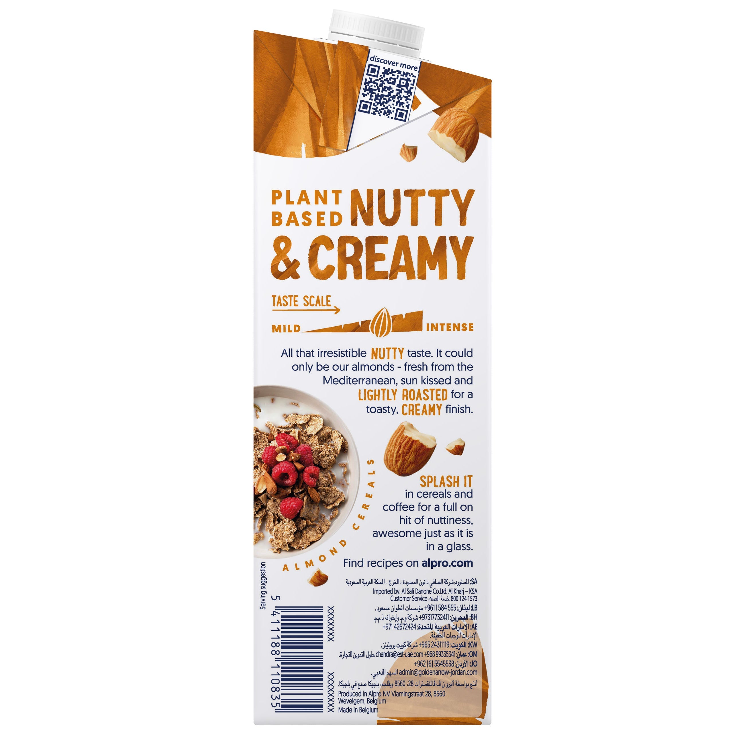 Alpro Roasted Almond Drink, Pack Of 8 x 1L, 100% Plant Based And Dairy Free, Suitable For Vegans, Naturally Free From Lactose, Rich In Nutrients
