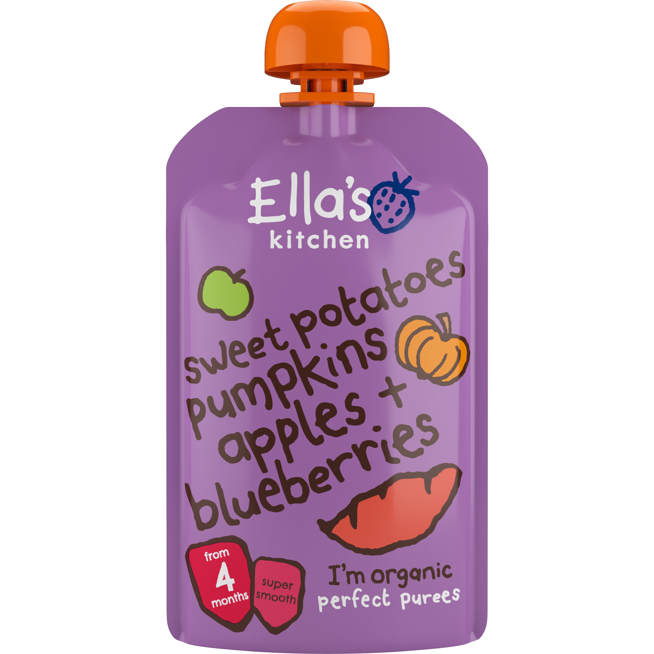 Ella's Kitchen organic sweet potato pumpkin apples + blueberries 120g