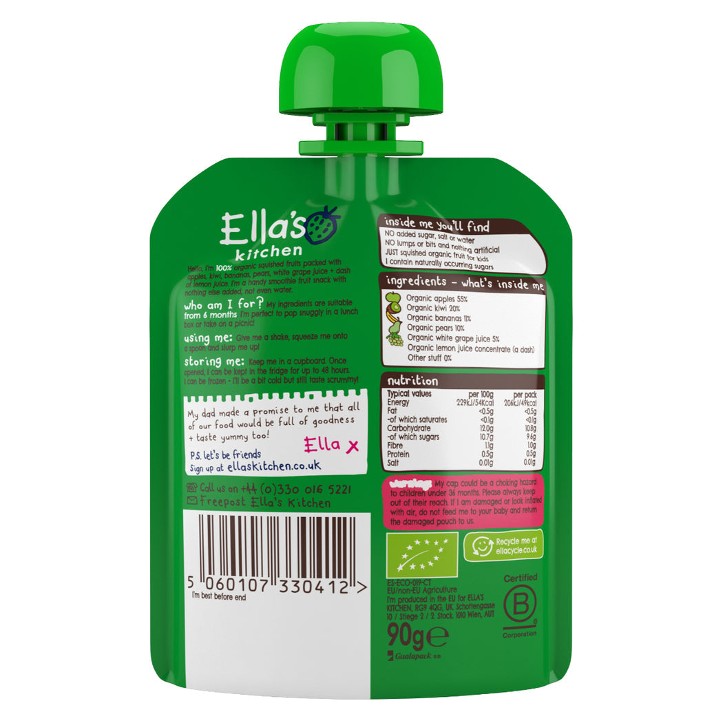 Ella's Kitchen organic the green one 90g x 5. Expiry Date: 1-May-26