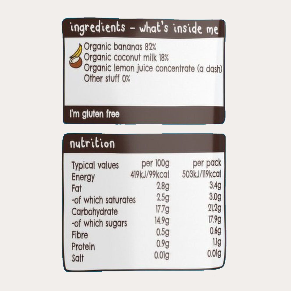 Ella's Kitchen organic bananas + coconut 120g. Expiry date: 8-Jun-26
