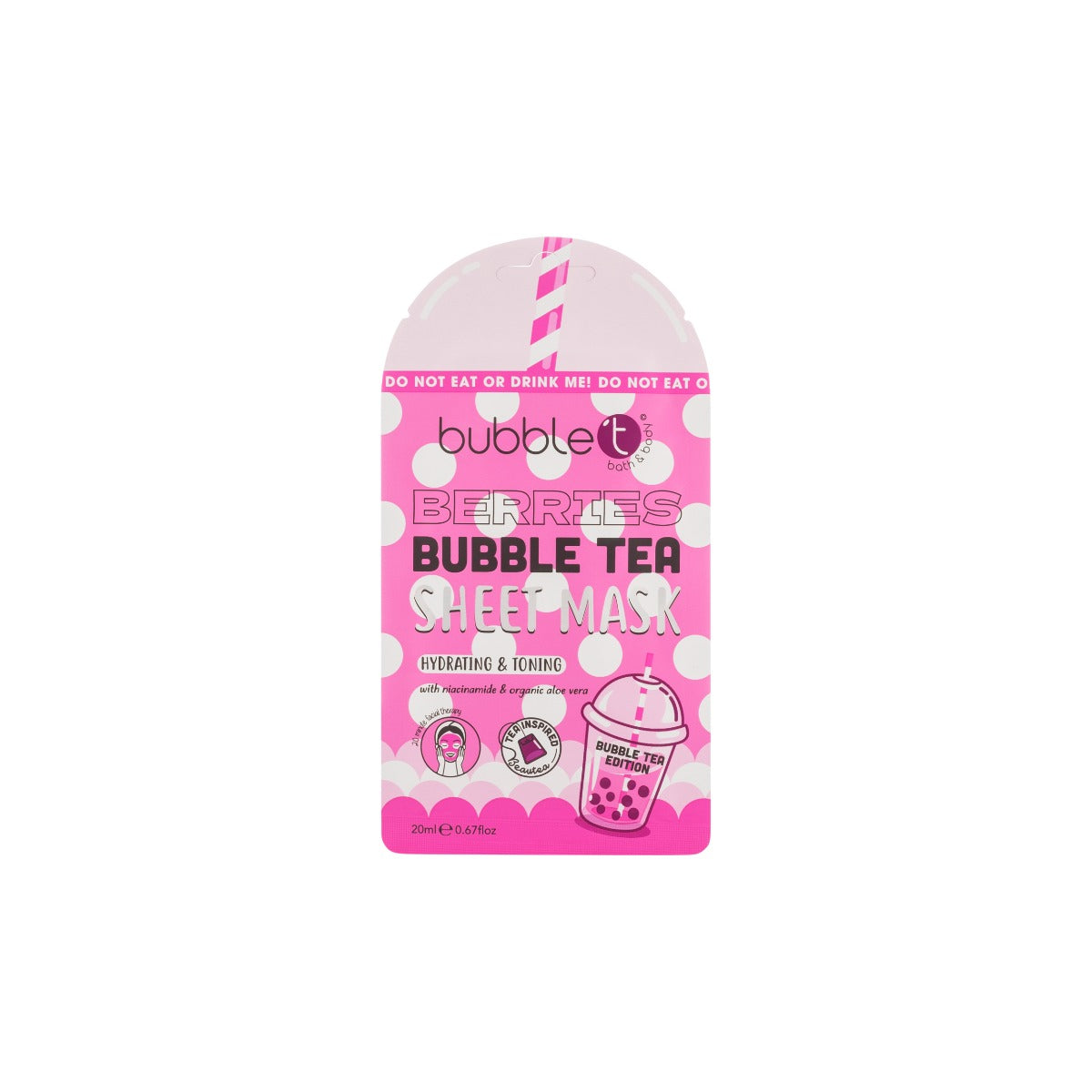 Bubble T Face sheet mask in Berries with Aloe Vera & Niacinamide 20ml)