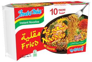 Indomie Instant Fried Noodles with Seasoning Powder and Sauce - 80 g Pack of 10