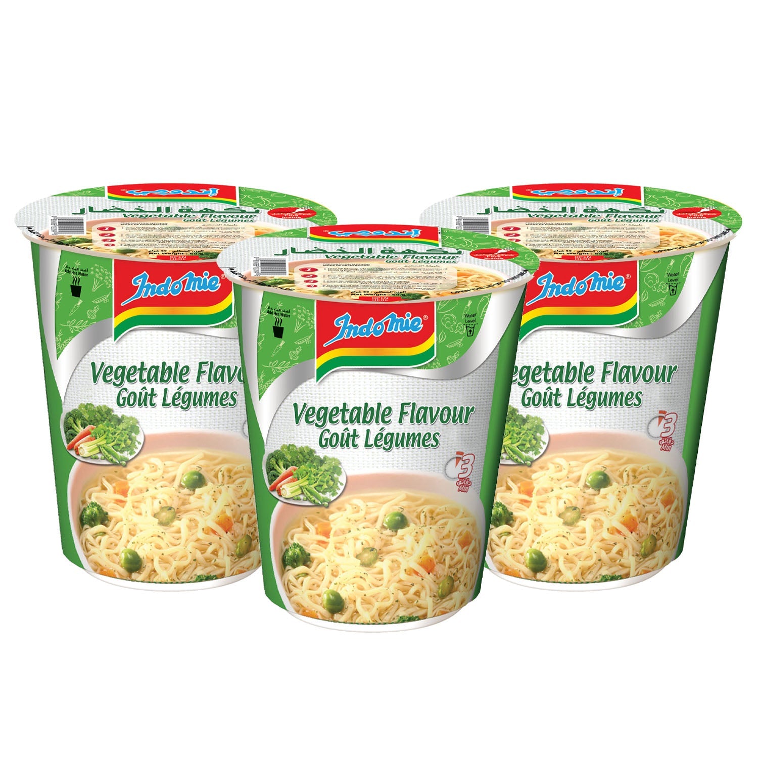 Indomie Instant Noodles, Vegetable Flavour with Seasoning Powder and Sauce- 60g( Pack of 3)