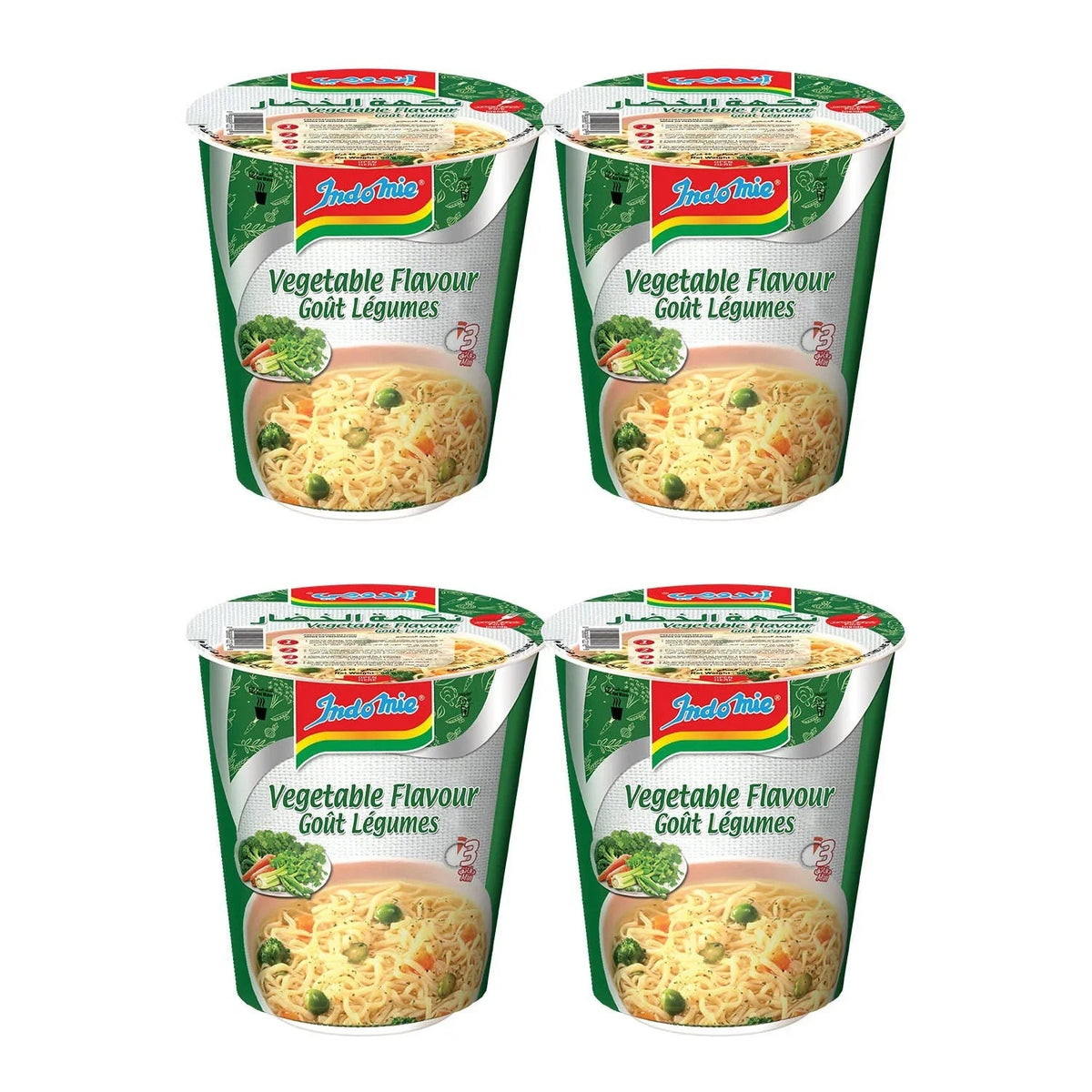 Indomie Instant Noodles, Vegetable Flavour with Seasoning Powder and Sauce - 60g Pack of 4