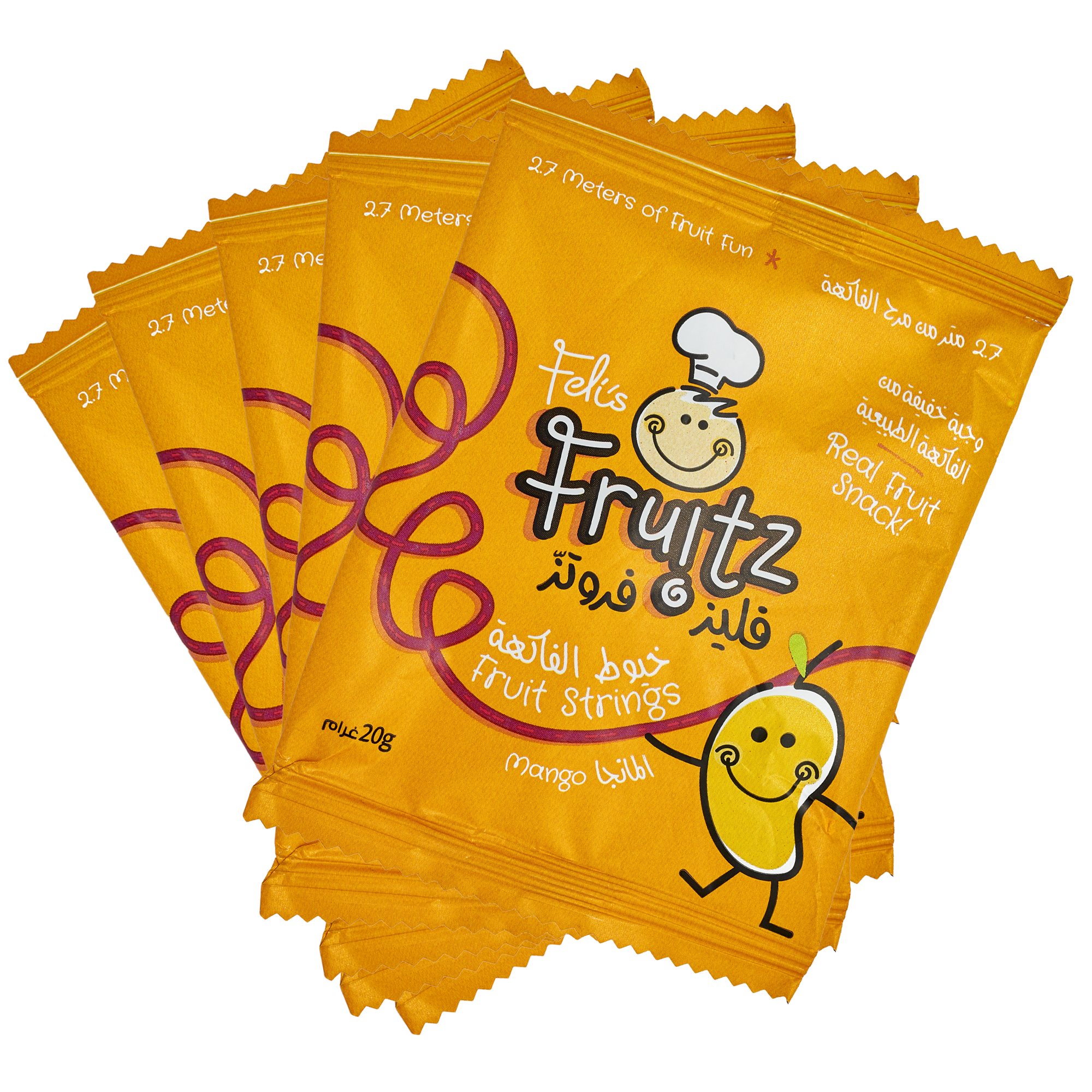 Feli's Fruitz Mango Fruit Strings - Real Fruit Snack - Vegan- Gluten Free 100gm (5x20gm)