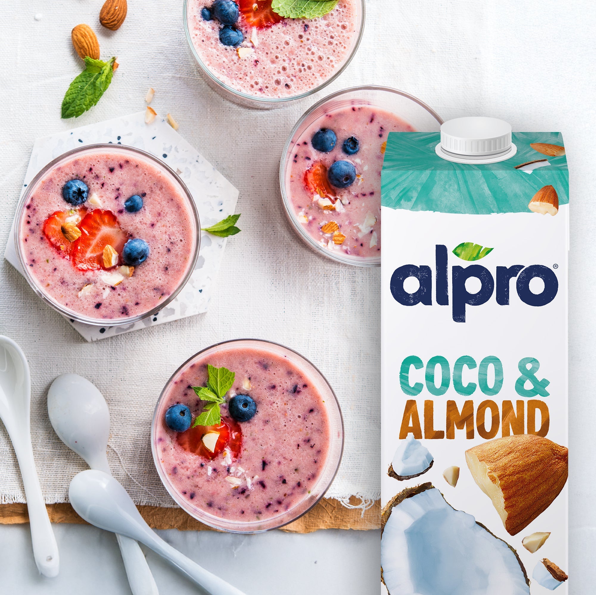 Alpro Drink Coconut-Almond Dual Pack (1l x 2), 100% Plant Based And Dairy Free, Suitable For Vegans, Naturally Free From Lactose, Rich In Nutrients